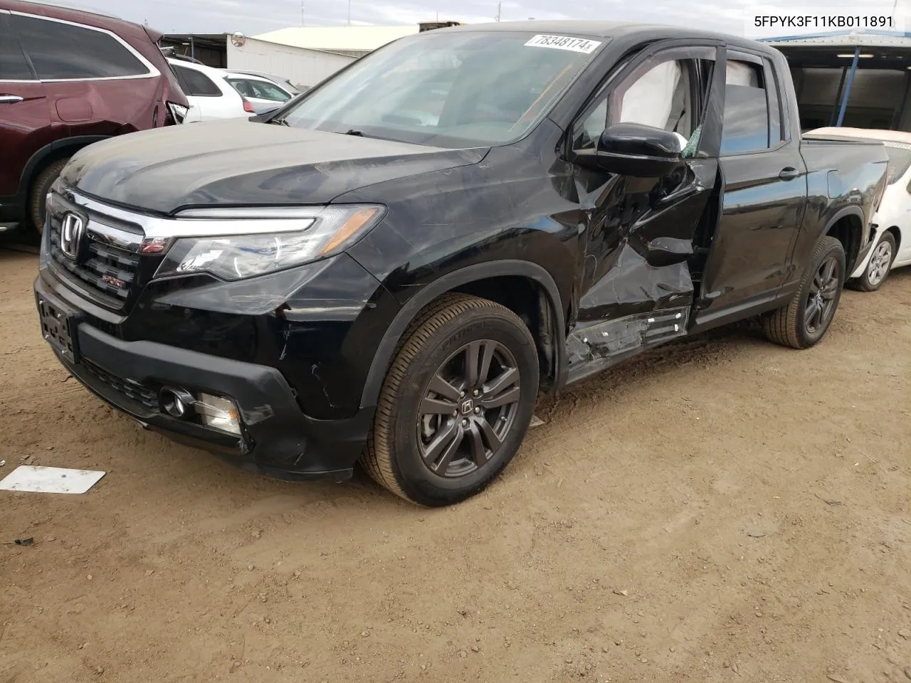 2019 Honda Ridgeline Sport VIN: 5FPYK3F11KB011891 Lot: 78348174