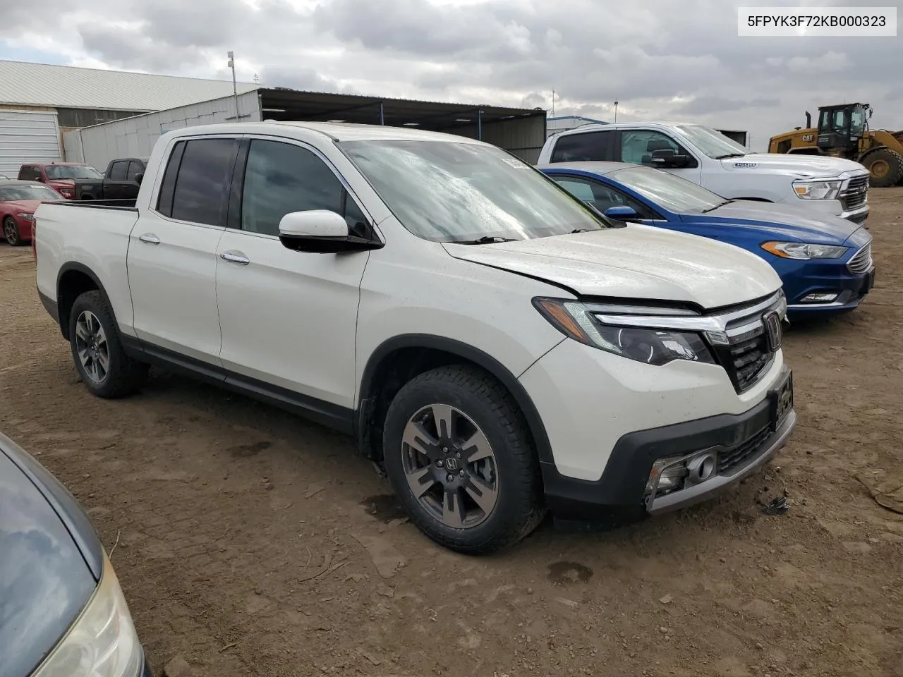 2019 Honda Ridgeline Rtl VIN: 5FPYK3F72KB000323 Lot: 78454164