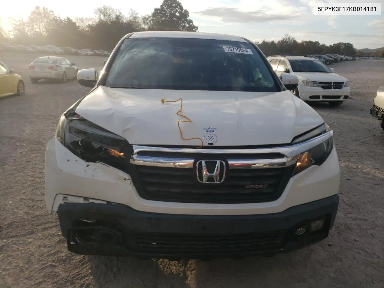 2019 Honda Ridgeline Sport VIN: 5FPYK3F17KB014181 Lot: 78719084