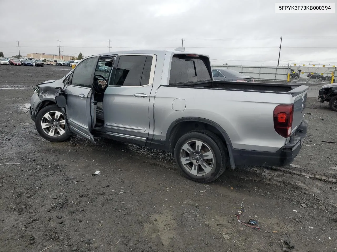 2019 Honda Ridgeline Rtl VIN: 5FPYK3F73KB000394 Lot: 78801084