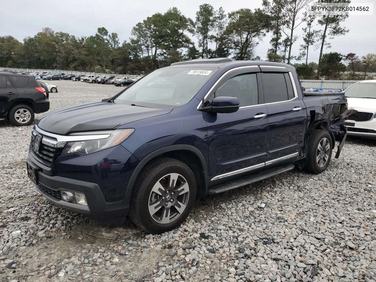 2019 Honda Ridgeline Rtl VIN: 5FPYK3F72KB014562 Lot: 79615654