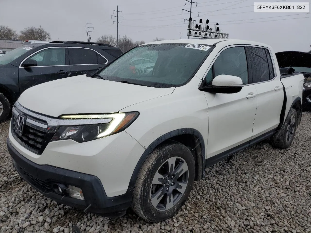 2019 Honda Ridgeline Rtl VIN: 5FPYK3F6XKB011822 Lot: 80565514