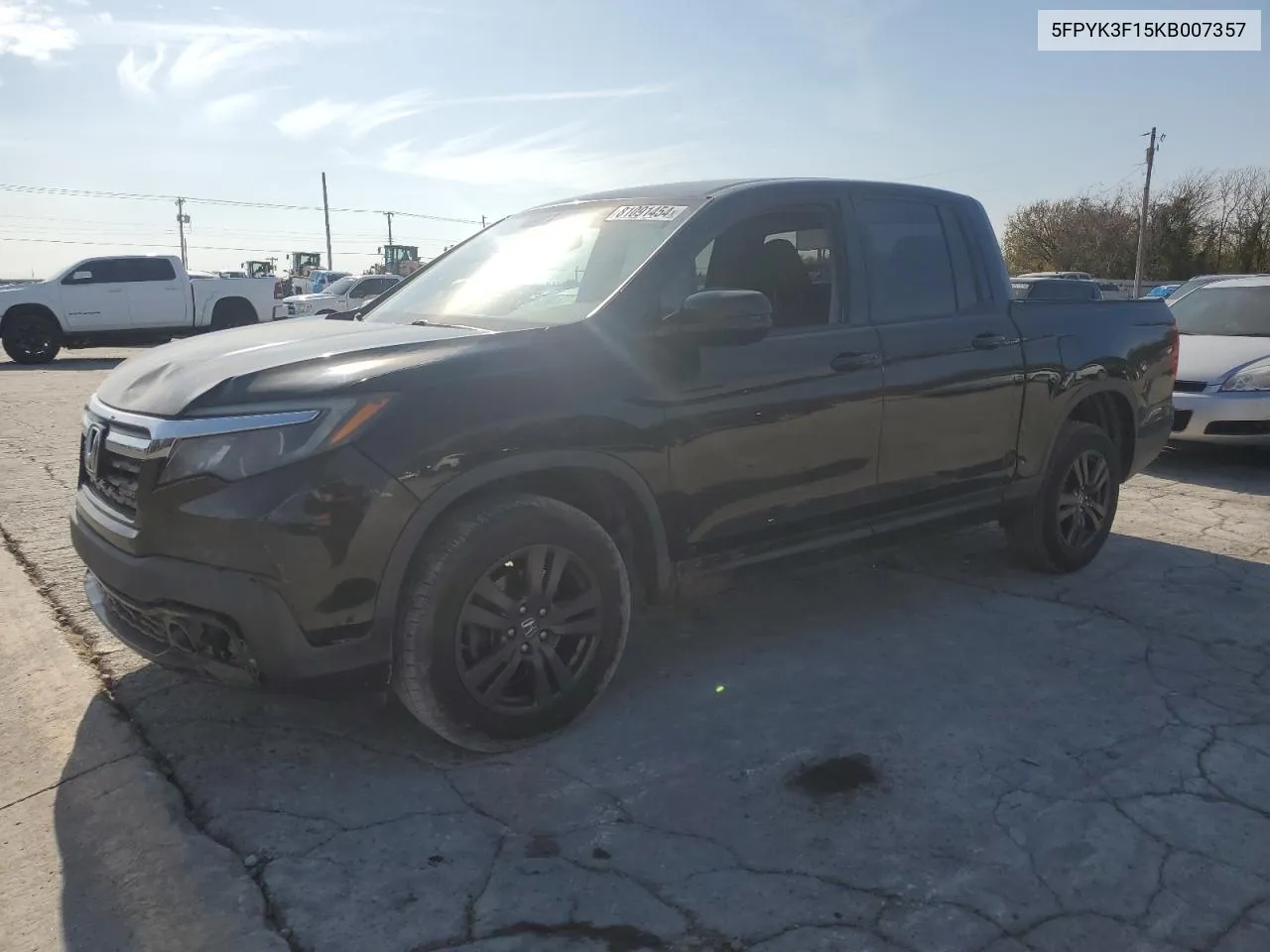 2019 Honda Ridgeline Sport VIN: 5FPYK3F15KB007357 Lot: 81091454