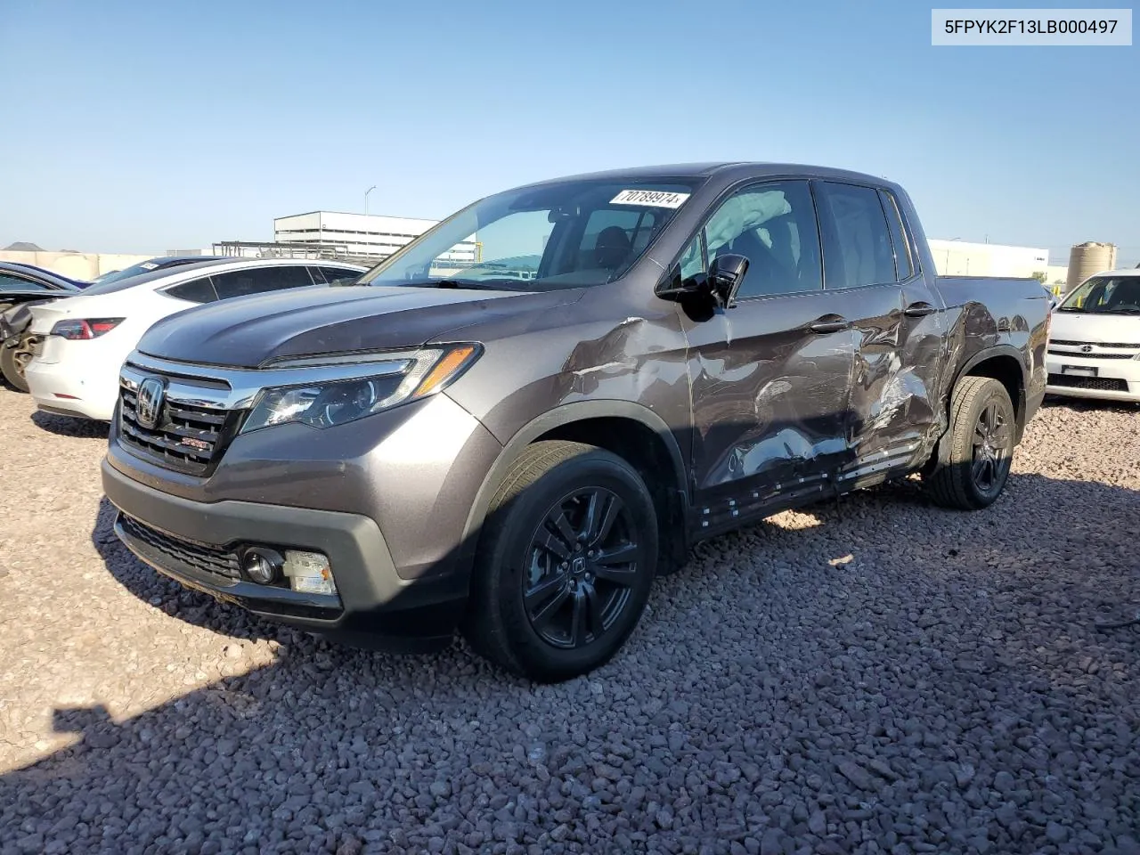 2020 Honda Ridgeline Sport VIN: 5FPYK2F13LB000497 Lot: 70789974