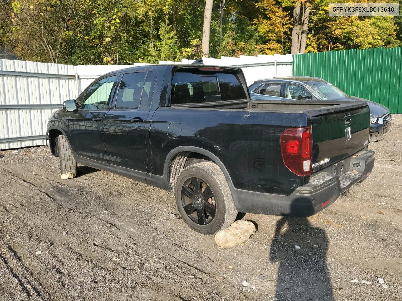 2020 Honda Ridgeline Black Edition VIN: 5FPYK3F8XLB013640 Lot: 71377034