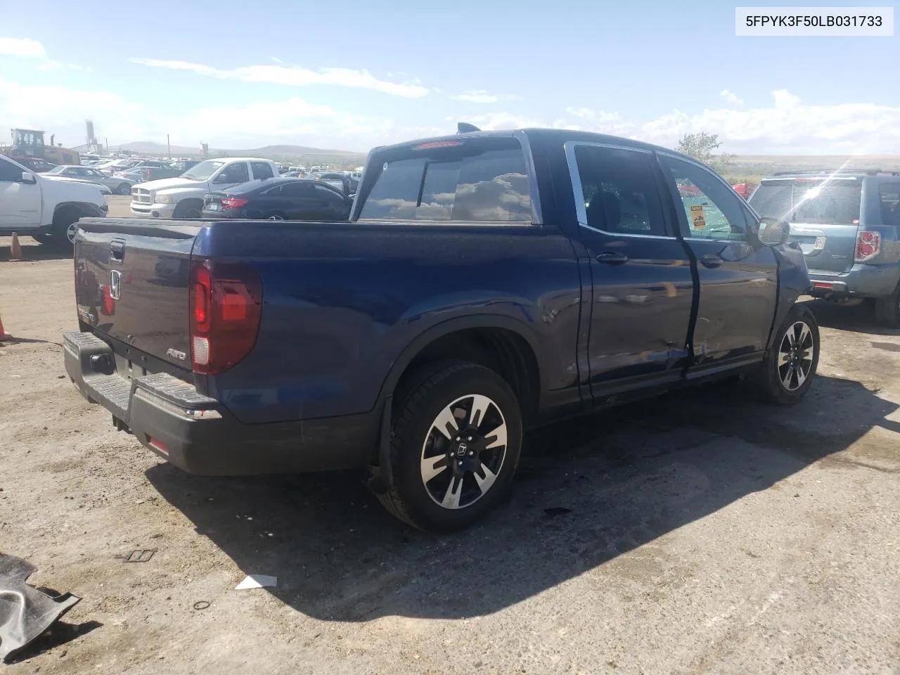 2020 Honda Ridgeline Rtl VIN: 5FPYK3F50LB031733 Lot: 71488434