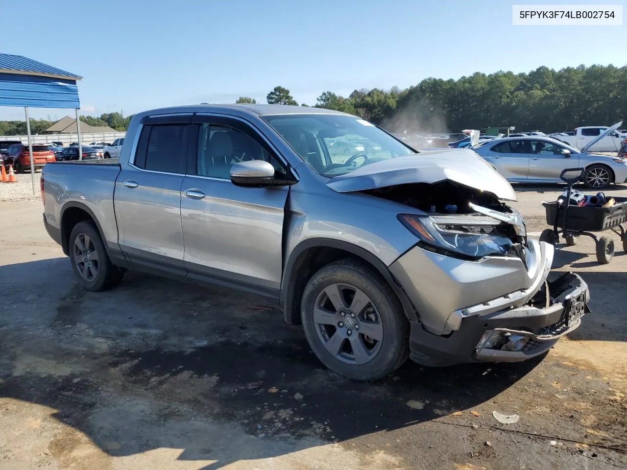 2020 Honda Ridgeline Rtl VIN: 5FPYK3F74LB002754 Lot: 71914084