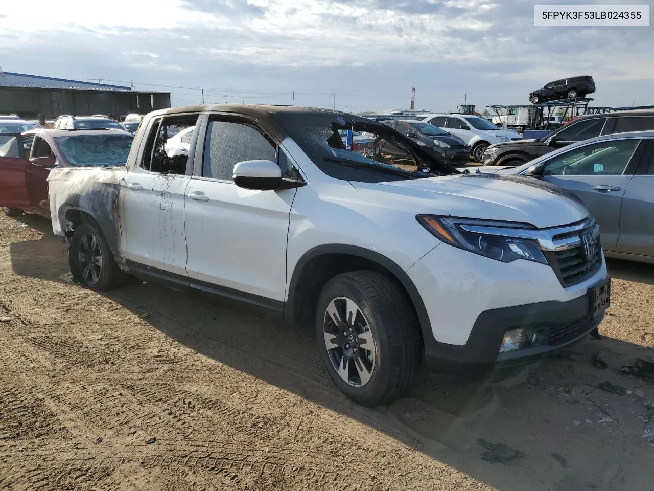 2020 Honda Ridgeline Rtl VIN: 5FPYK3F53LB024355 Lot: 71941644