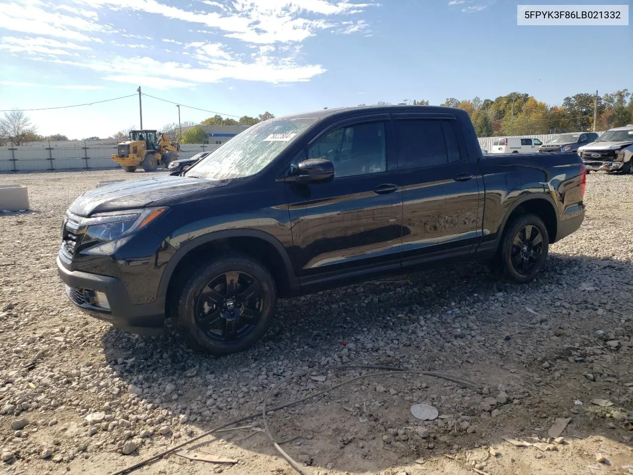 2020 Honda Ridgeline Black Edition VIN: 5FPYK3F86LB021332 Lot: 76822804