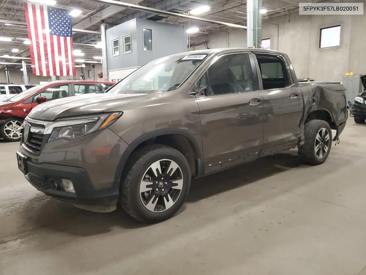 2020 Honda Ridgeline Rtl VIN: 5FPYK3F57LB020051 Lot: 76939834