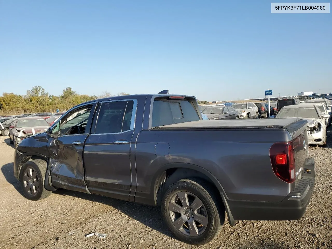 2020 Honda Ridgeline Rtl VIN: 5FPYK3F71LB004980 Lot: 76990974