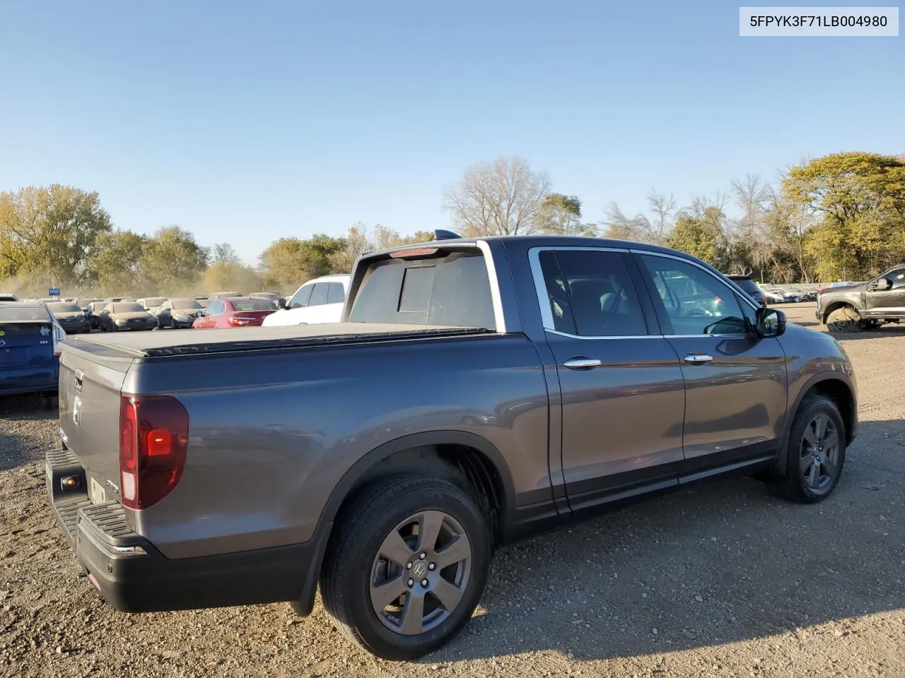 2020 Honda Ridgeline Rtl VIN: 5FPYK3F71LB004980 Lot: 76990974