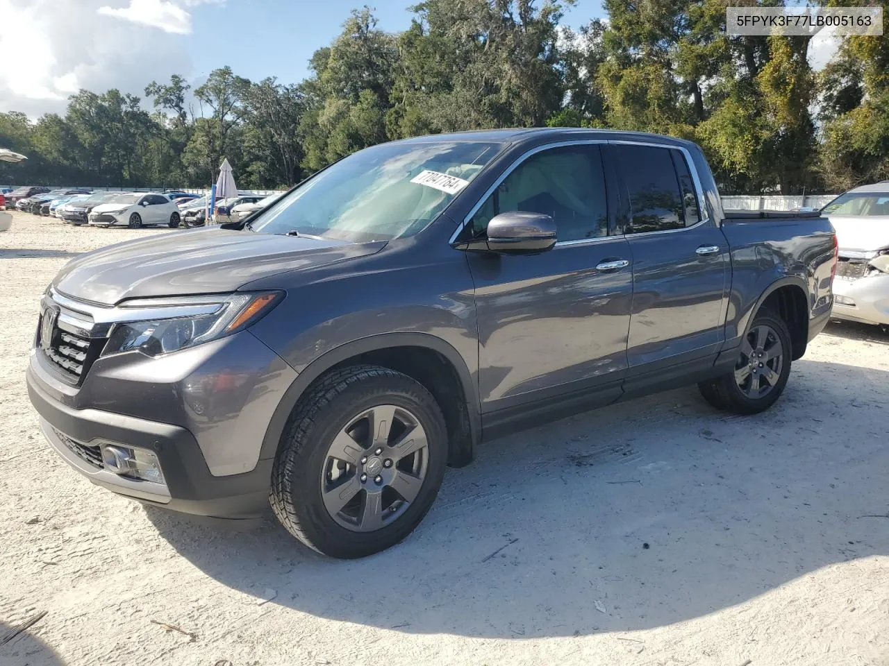 2020 Honda Ridgeline Rtl VIN: 5FPYK3F77LB005163 Lot: 77047764