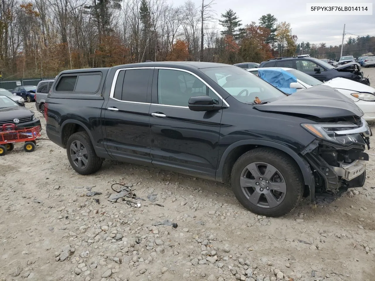 2020 Honda Ridgeline Rtl VIN: 5FPYK3F76LB014114 Lot: 77965644