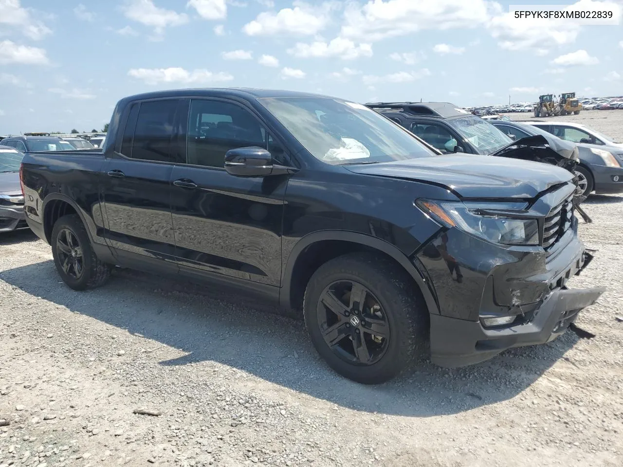 2021 Honda Ridgeline Black Edition VIN: 5FPYK3F8XMB022839 Lot: 62903984