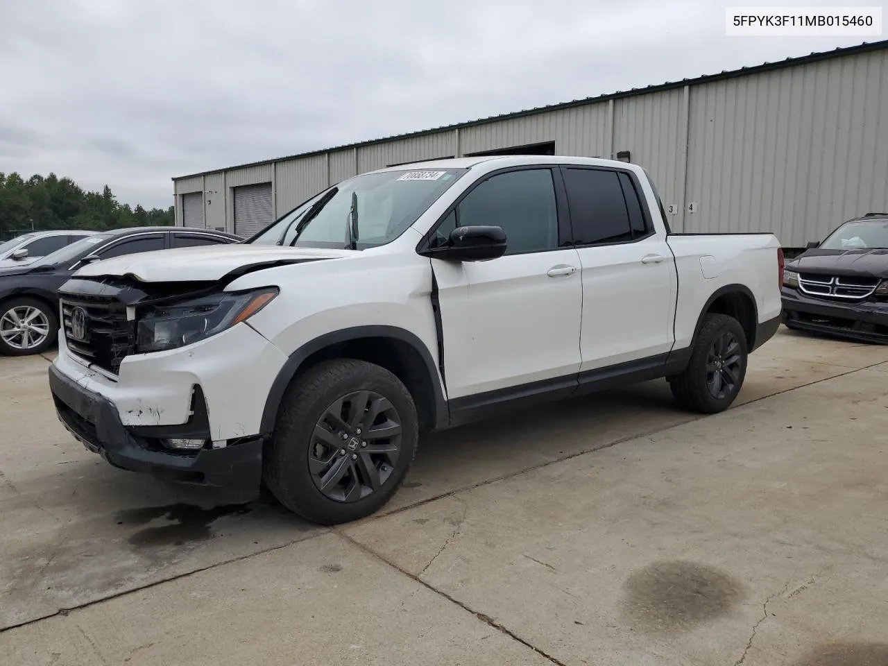 2021 Honda Ridgeline Sport VIN: 5FPYK3F11MB015460 Lot: 70858734