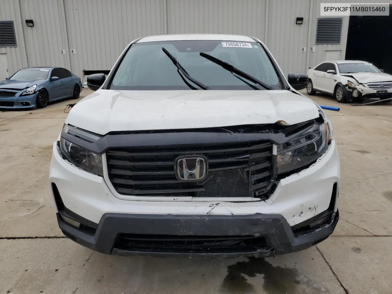 2021 Honda Ridgeline Sport VIN: 5FPYK3F11MB015460 Lot: 70858734