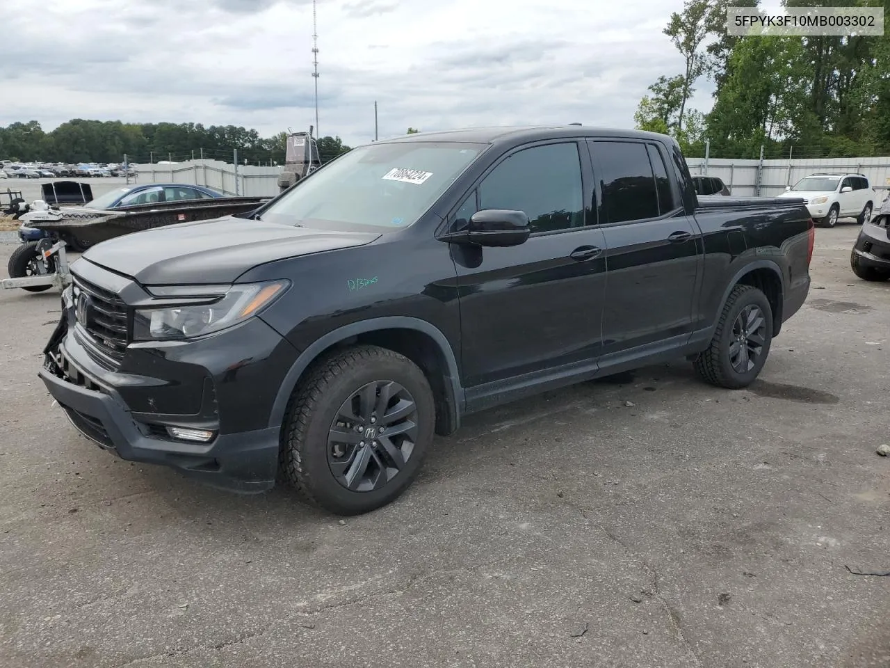 2021 Honda Ridgeline Sport VIN: 5FPYK3F10MB003302 Lot: 70864224