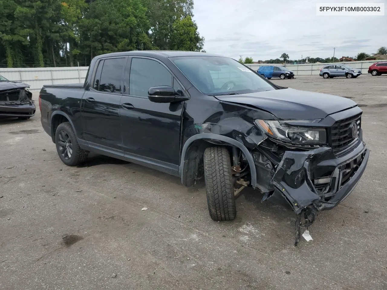 2021 Honda Ridgeline Sport VIN: 5FPYK3F10MB003302 Lot: 70864224