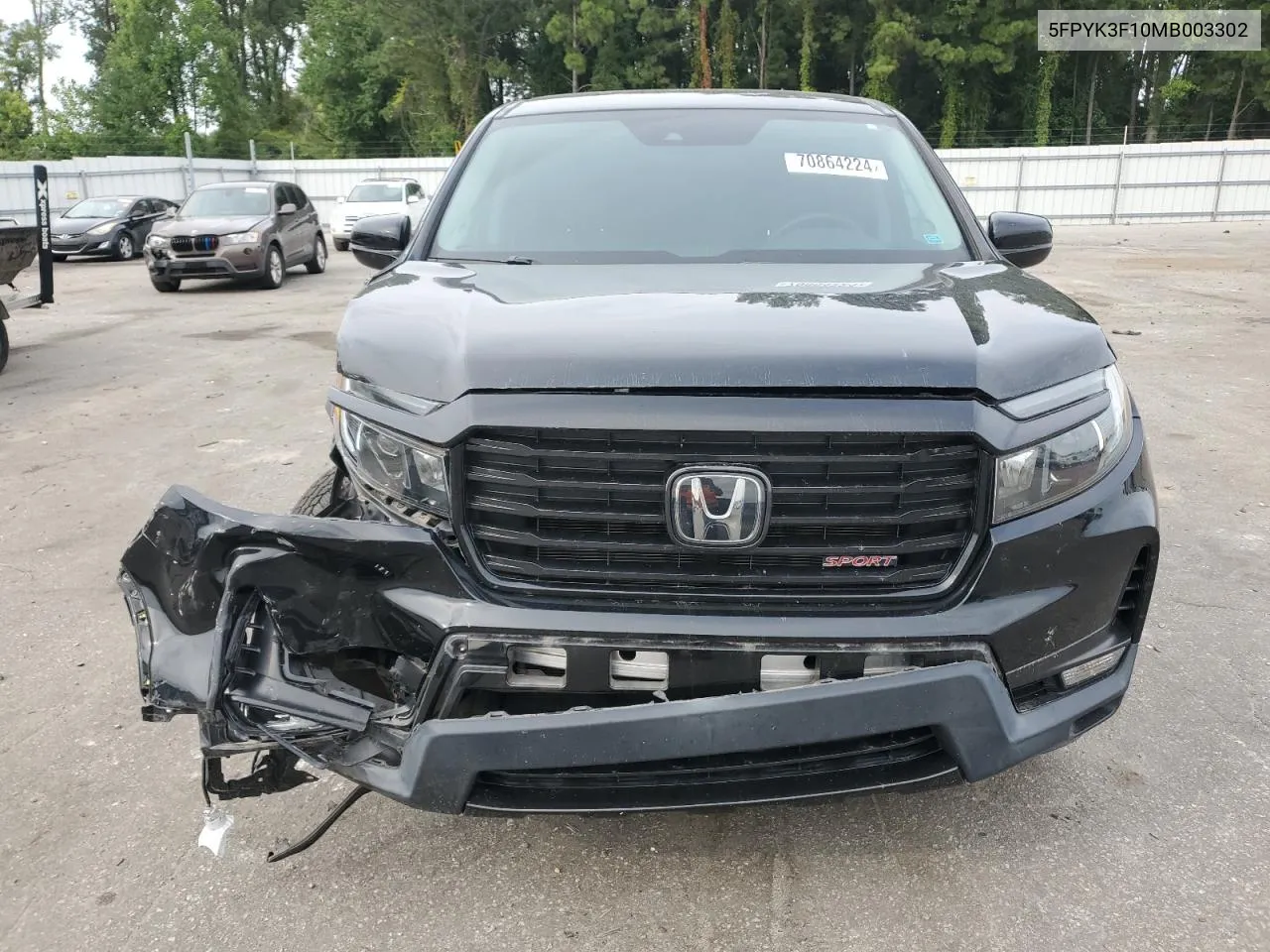 2021 Honda Ridgeline Sport VIN: 5FPYK3F10MB003302 Lot: 70864224