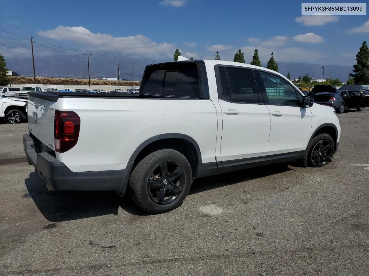 2021 Honda Ridgeline Black Edition VIN: 5FPYK3F86MB013099 Lot: 71964184