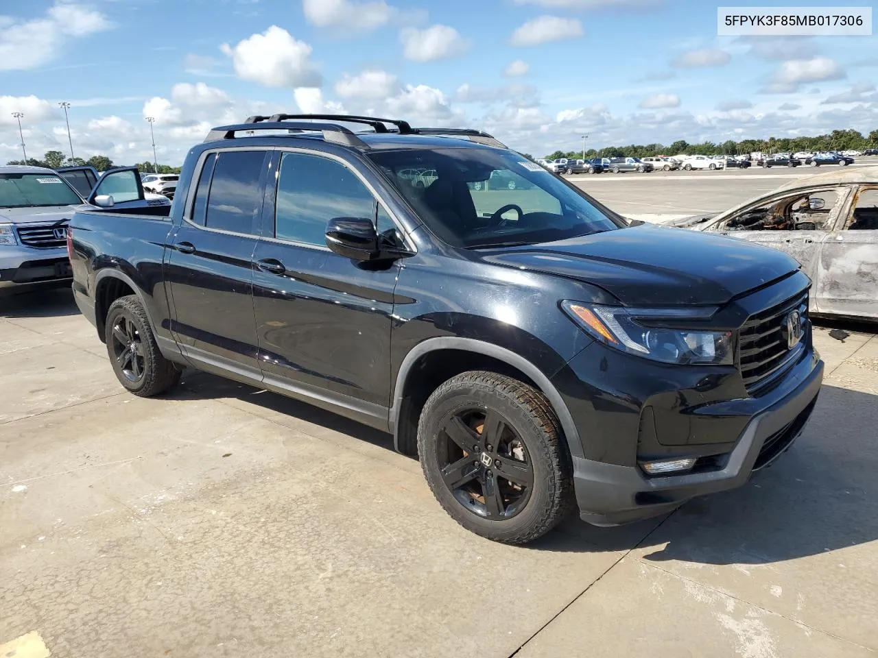 2021 Honda Ridgeline Black Edition VIN: 5FPYK3F85MB017306 Lot: 73823584