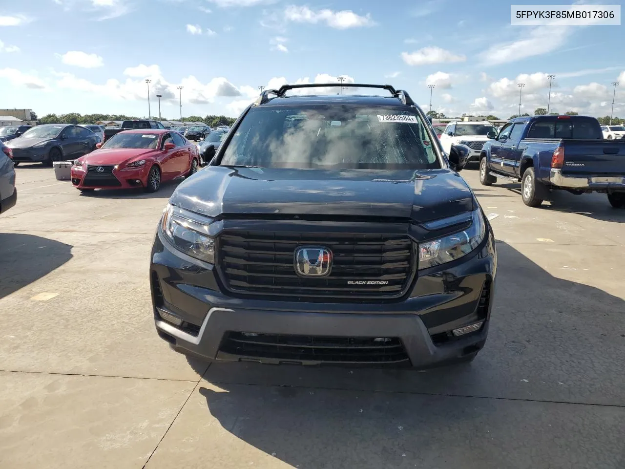 2021 Honda Ridgeline Black Edition VIN: 5FPYK3F85MB017306 Lot: 73823584