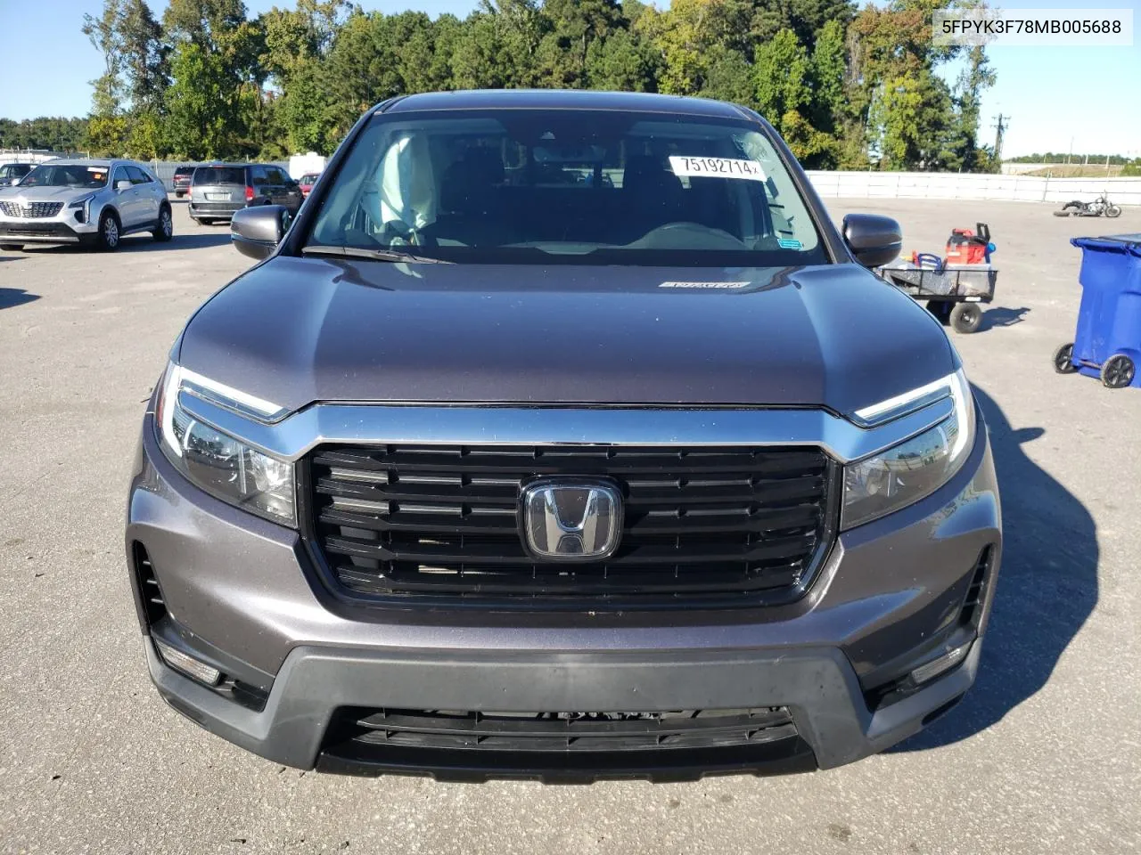 2021 Honda Ridgeline Rtl VIN: 5FPYK3F78MB005688 Lot: 75192714