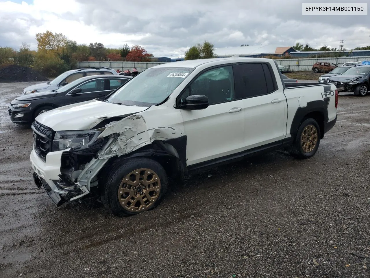 2021 Honda Ridgeline Sport VIN: 5FPYK3F14MB001150 Lot: 76329564