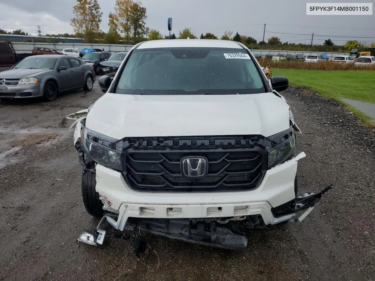 2021 Honda Ridgeline Sport VIN: 5FPYK3F14MB001150 Lot: 76329564