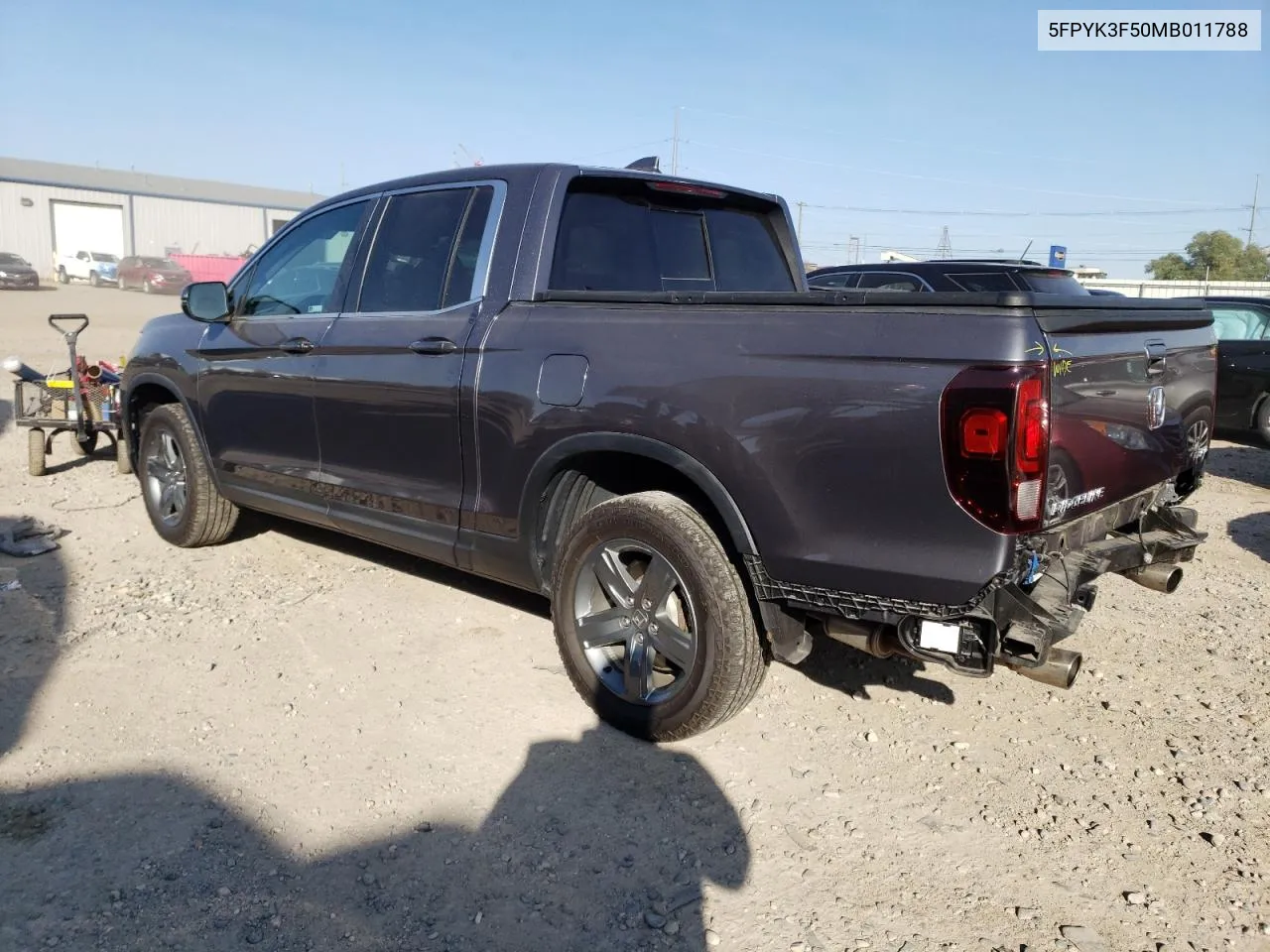 2021 Honda Ridgeline Rtl VIN: 5FPYK3F50MB011788 Lot: 76538004