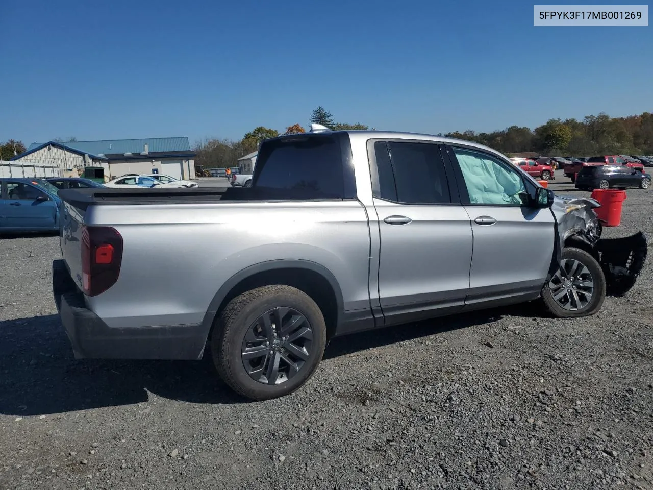 2021 Honda Ridgeline Sport VIN: 5FPYK3F17MB001269 Lot: 76980584