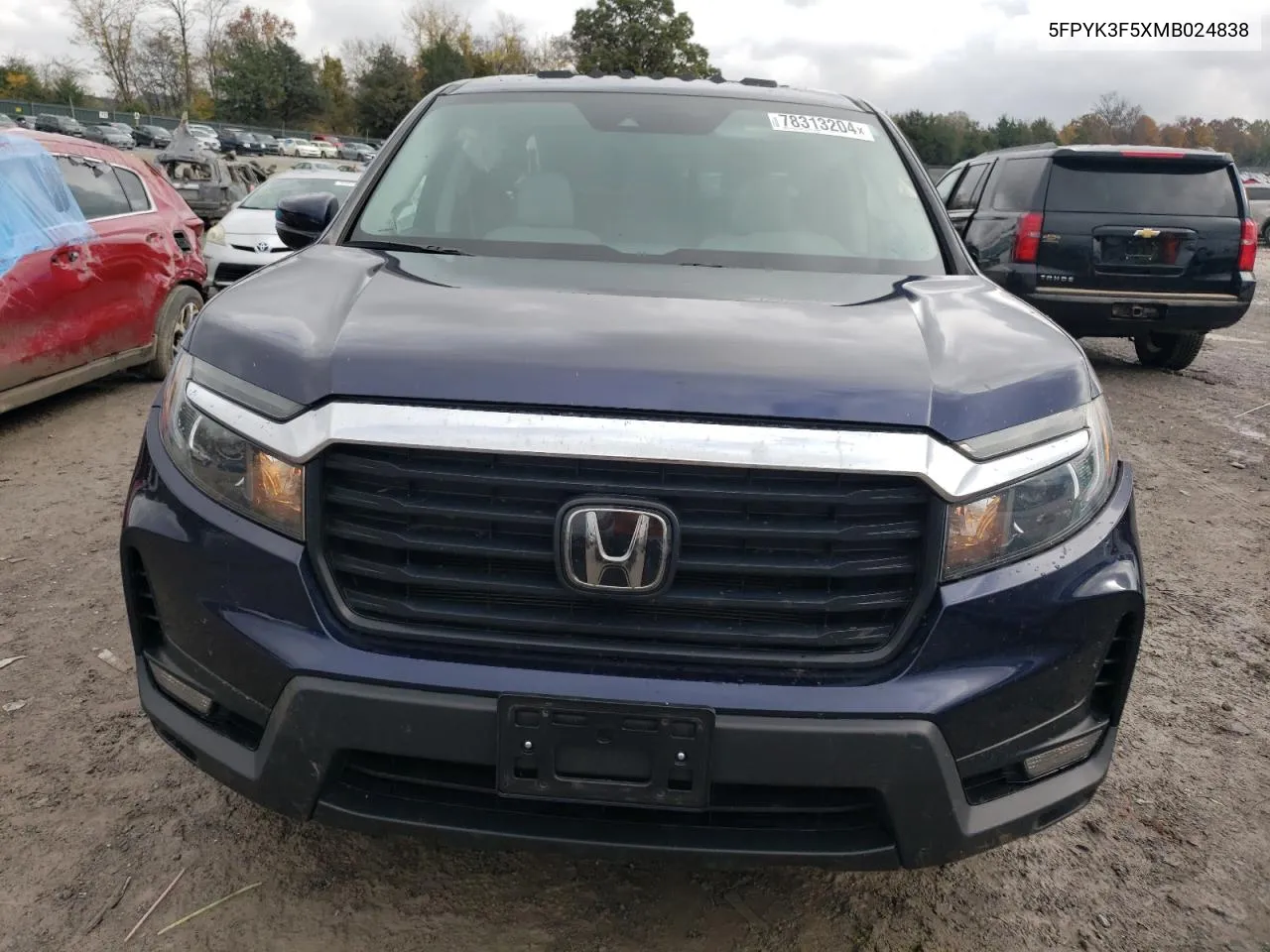 2021 Honda Ridgeline Rtl VIN: 5FPYK3F5XMB024838 Lot: 78313204