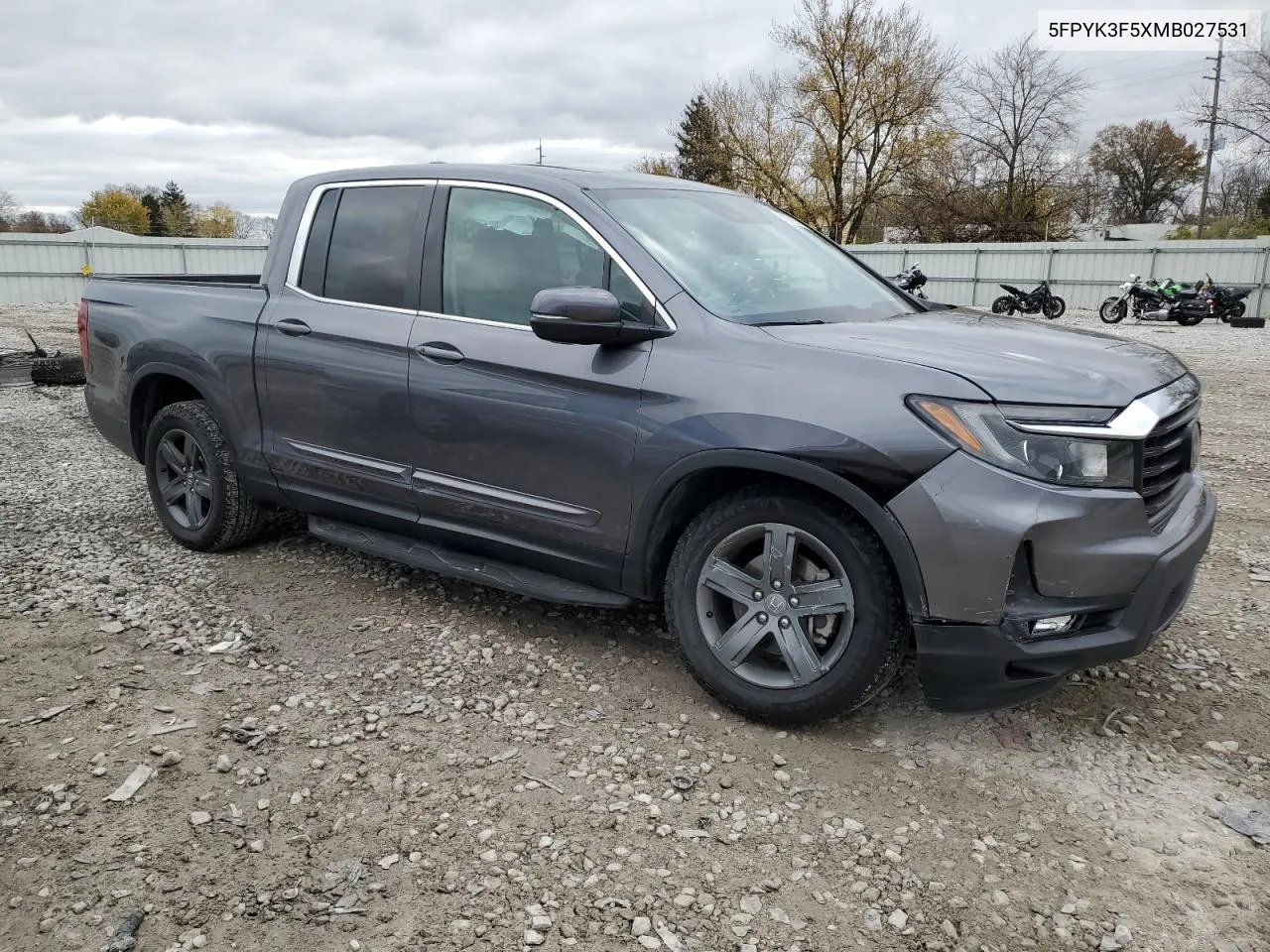 2021 Honda Ridgeline Rtl VIN: 5FPYK3F5XMB027531 Lot: 80272974