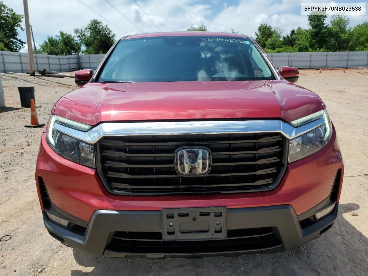 2022 Honda Ridgeline Rtl VIN: 5FPYK3F70NB023538 Lot: 54946224