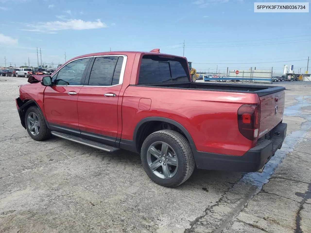 2022 Honda Ridgeline Rtl VIN: 5FPYK3F7XNB036734 Lot: 72569454