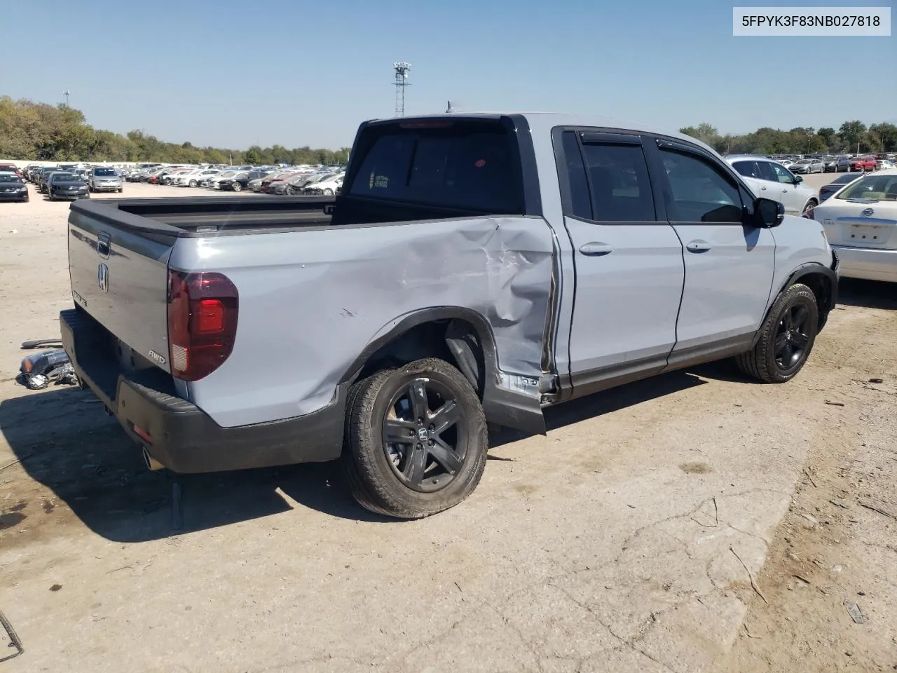 2022 Honda Ridgeline Black Edition VIN: 5FPYK3F83NB027818 Lot: 74340064