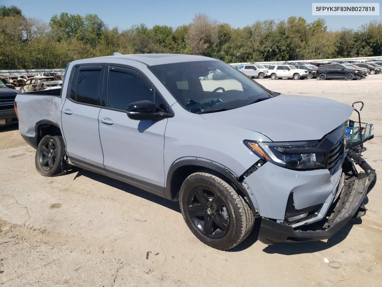 2022 Honda Ridgeline Black Edition VIN: 5FPYK3F83NB027818 Lot: 74340064