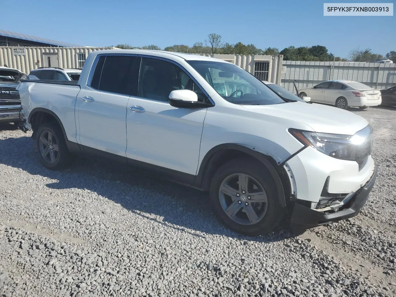 2022 Honda Ridgeline Rtl VIN: 5FPYK3F7XNB003913 Lot: 74821704