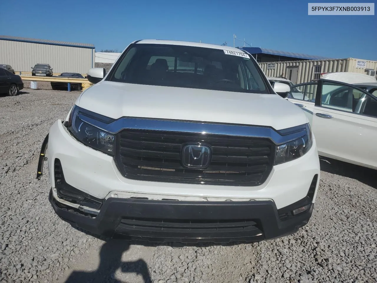 2022 Honda Ridgeline Rtl VIN: 5FPYK3F7XNB003913 Lot: 74821704