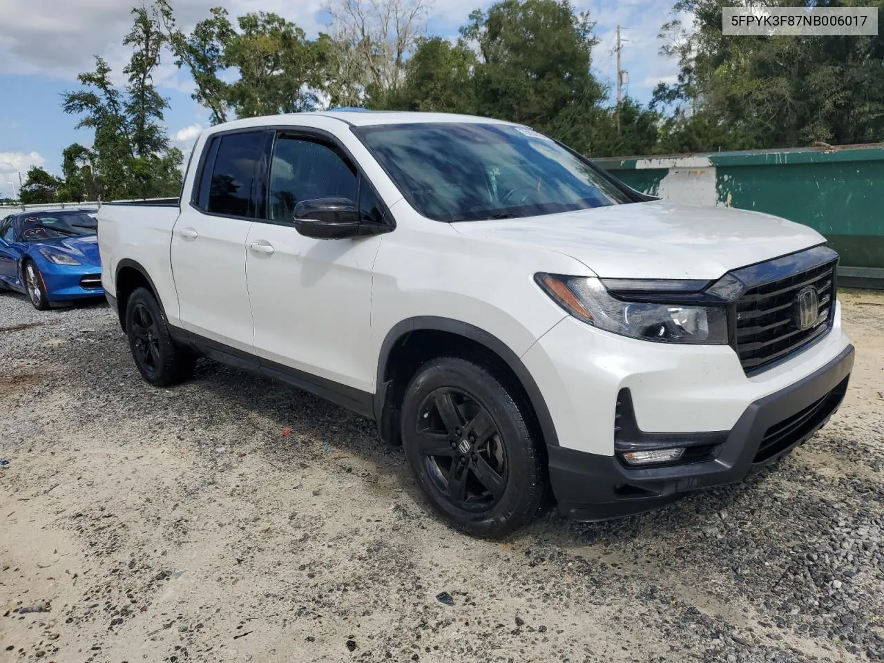 2022 Honda Ridgeline Black Edition VIN: 5FPYK3F87NB006017 Lot: 75854764