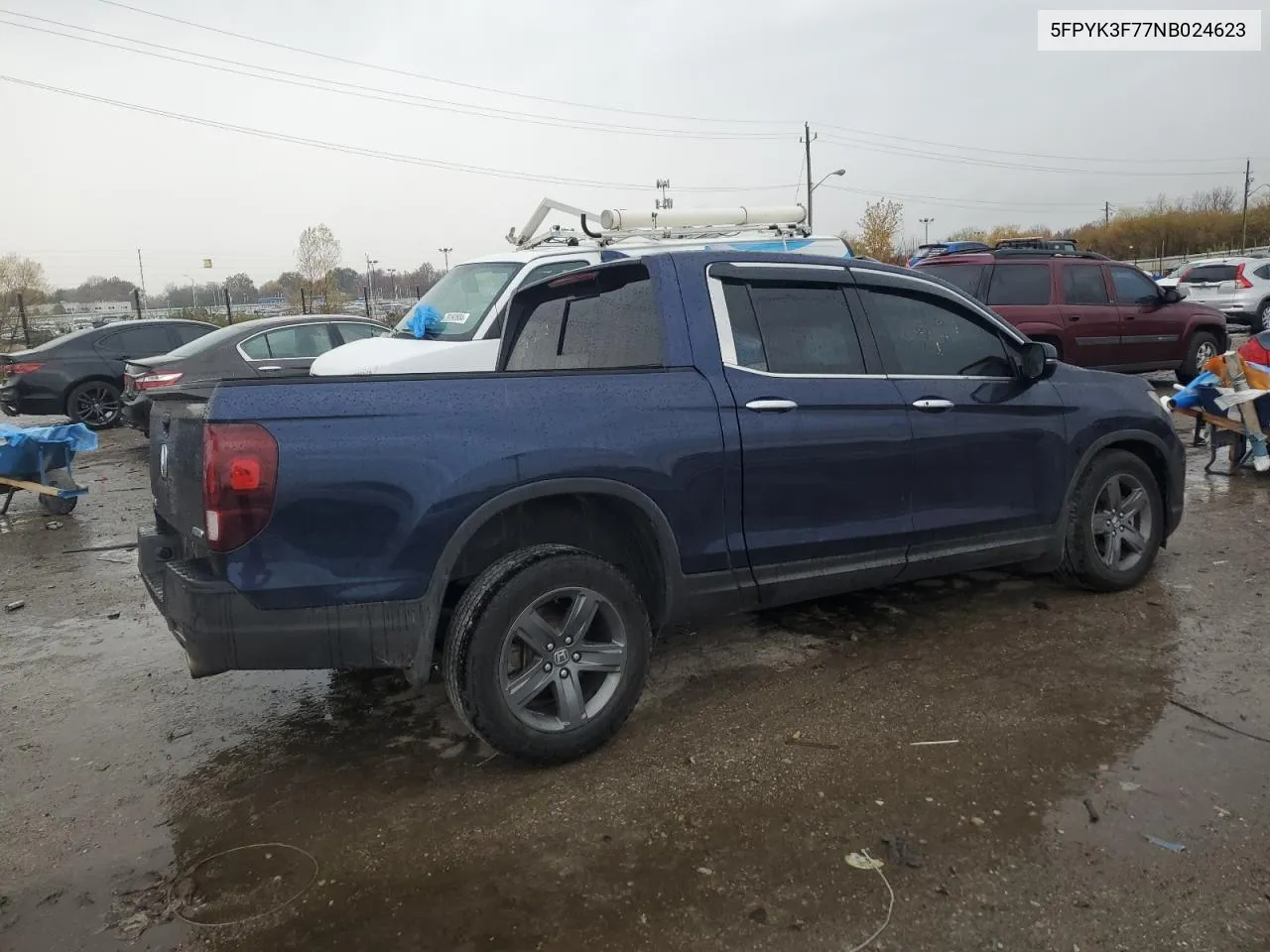 2022 Honda Ridgeline Rtl VIN: 5FPYK3F77NB024623 Lot: 79079914