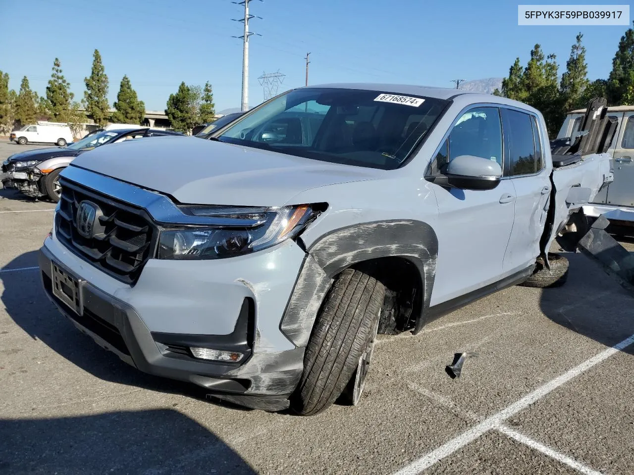 2023 Honda Ridgeline Rtl VIN: 5FPYK3F59PB039917 Lot: 67168574