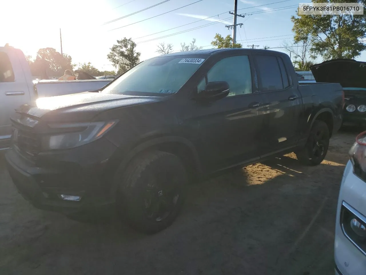 2023 Honda Ridgeline Black Edition VIN: 5FPYK3F81PB016710 Lot: 74430334