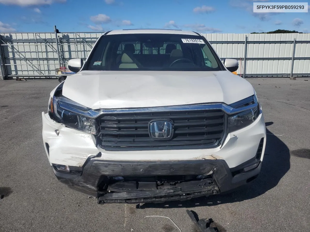 2023 Honda Ridgeline Rtl VIN: 5FPYK3F59PB059293 Lot: 76192814