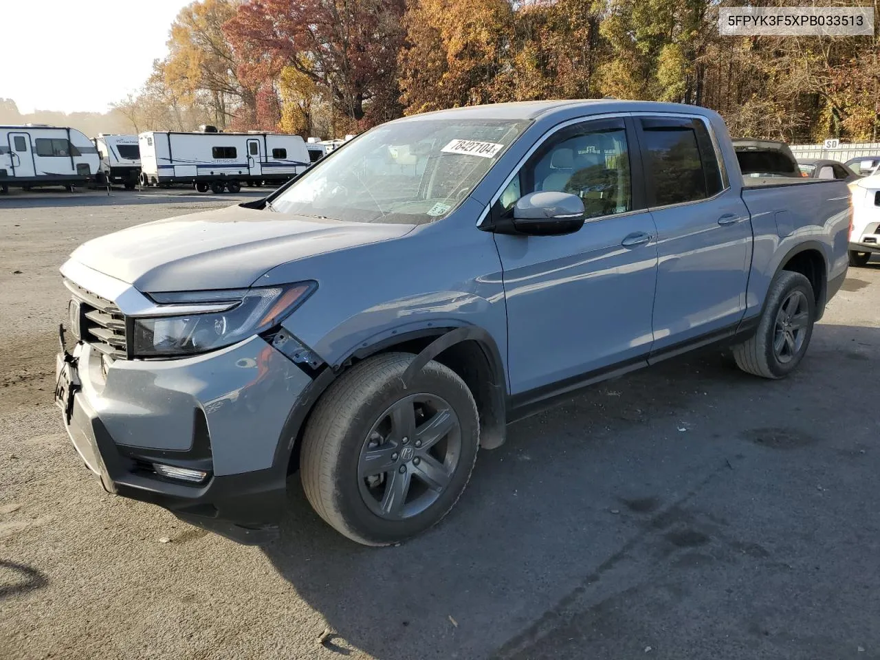 2023 Honda Ridgeline Rtl VIN: 5FPYK3F5XPB033513 Lot: 78427104