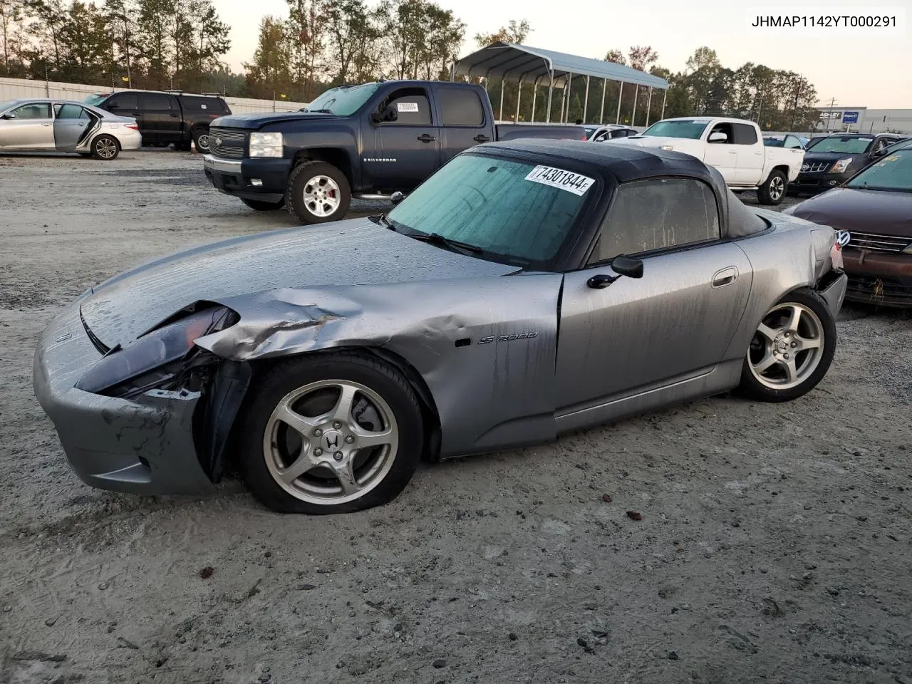 2000 Honda S2000 VIN: JHMAP1142YT000291 Lot: 74301844