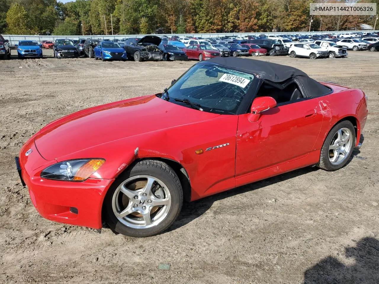 2002 Honda S2000 VIN: JHMAP11442T006326 Lot: 78612894