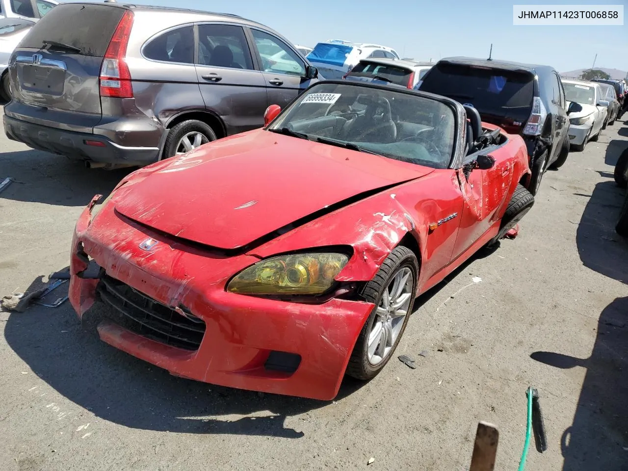 2003 Honda S2000 VIN: JHMAP11423T006858 Lot: 66999334