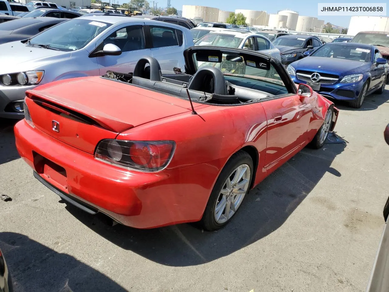 2003 Honda S2000 VIN: JHMAP11423T006858 Lot: 66999334